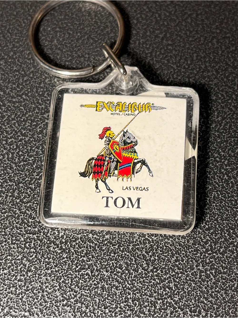 Vintage 90’s Excalibur Las Vegas Hotel Keyring Keychain ‘Tom’